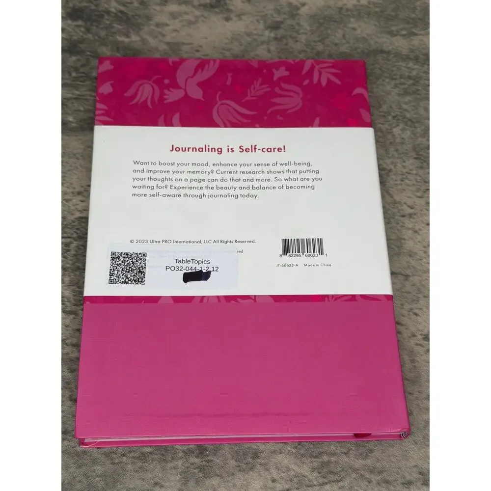 TableTopics Gratitude Prompted Journal, Reflection Notebook for Wellness- Pink